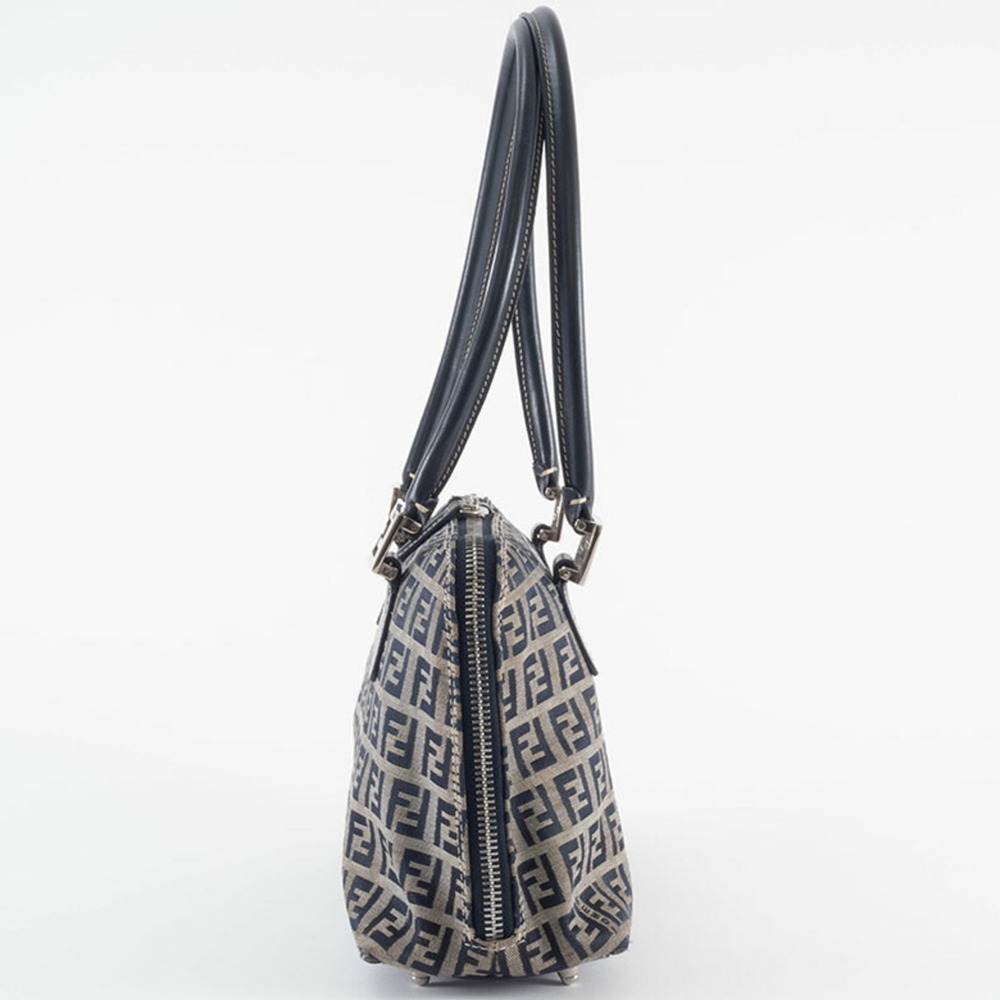 FENDI Cream Canvas Zucca Shoulder Bag - Picture 12 of 16